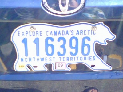 Da li ste nekada videli registracione tablice Severozapadne teritorije Kanade?